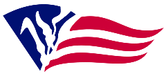 Logo - No Name Logo of the American Veterans organization featuring a stylized eagle and waving flag in red, white, and blue colors.